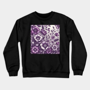 Purple Flowers Crewneck Sweatshirt